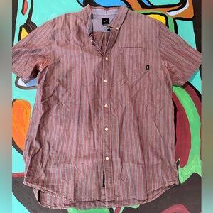 Vans Men's Casual Red Striped Shirt